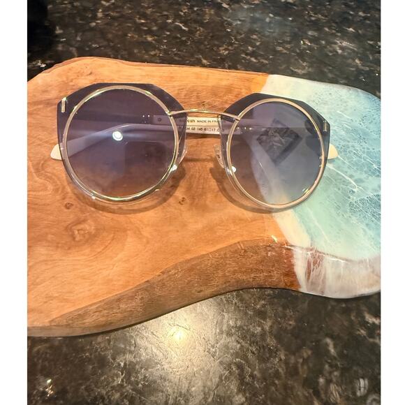 Balmain Paris BL2534 Sunglasses Gold White Round Cat 3 Made in France main image 9